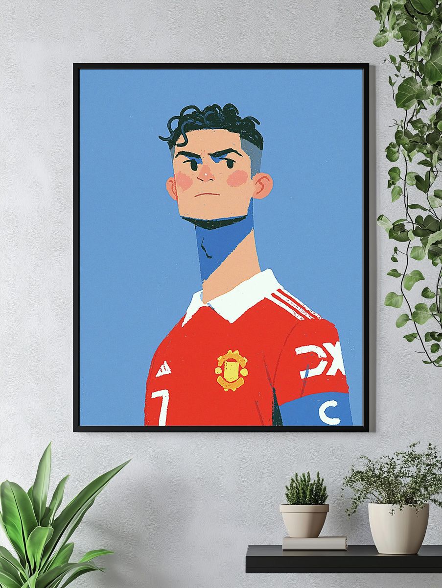 Football Captain Portrait Print. — room view 4