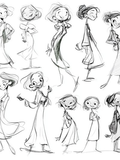 Fashion Figure Sketches Illustration Poster. poster
