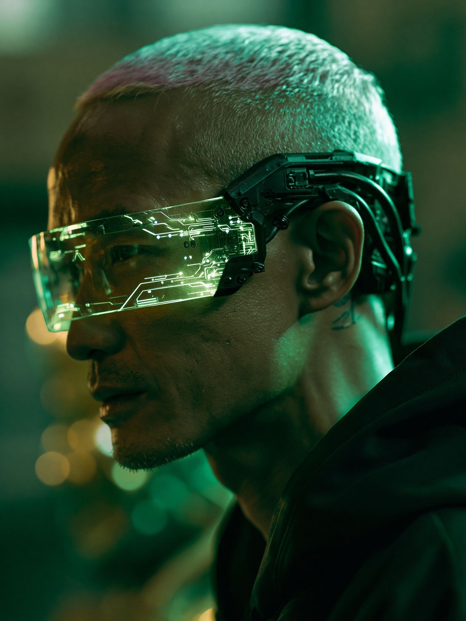 Cyberpunk Visor Portrait Print. poster detail