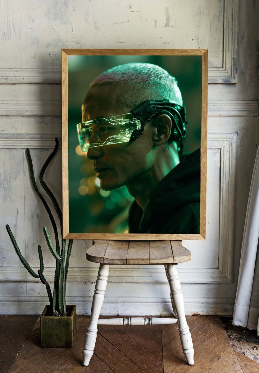 Cyberpunk Visor Portrait Print. room preview