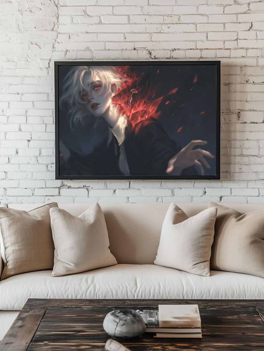 Crimson Gothic Portrait Print. — room view 1