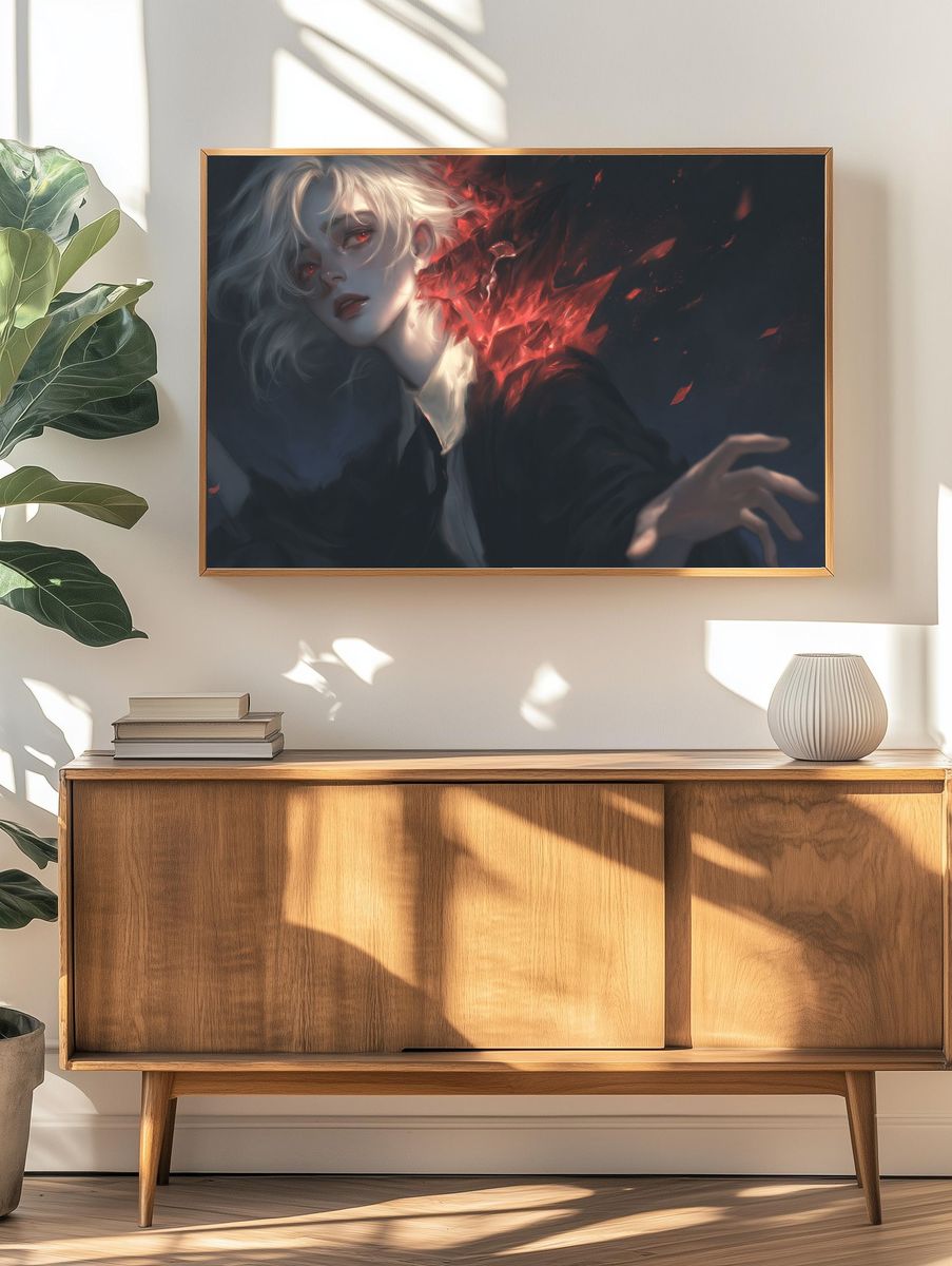 Crimson Gothic Portrait Print. — room view 3