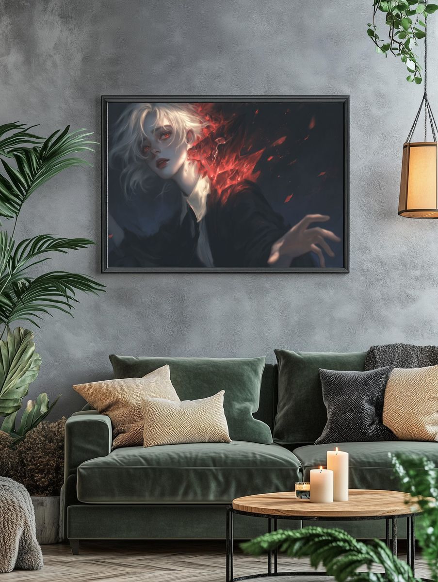 Crimson Gothic Portrait Print. — room view 4