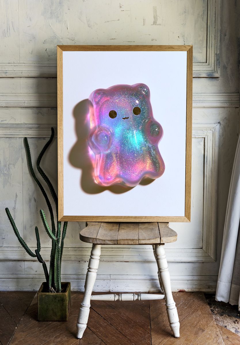 Kawaii Glitter Bear Poster. — room view 1