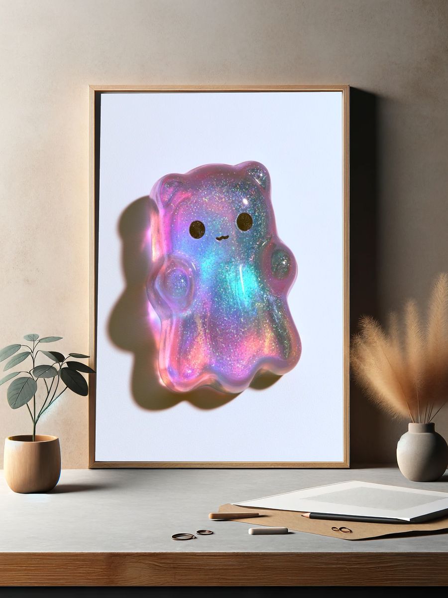 Kawaii Glitter Bear Poster. — room view 2