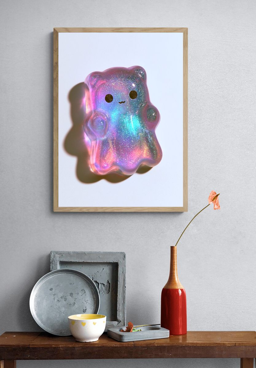 Kawaii Glitter Bear Poster. — room view 3