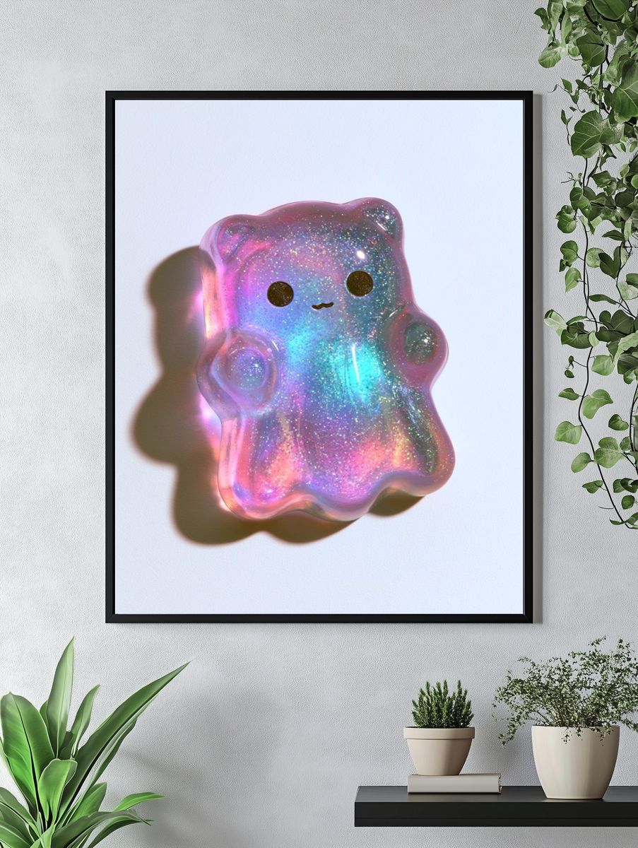 Kawaii Glitter Bear Poster. — room view 4