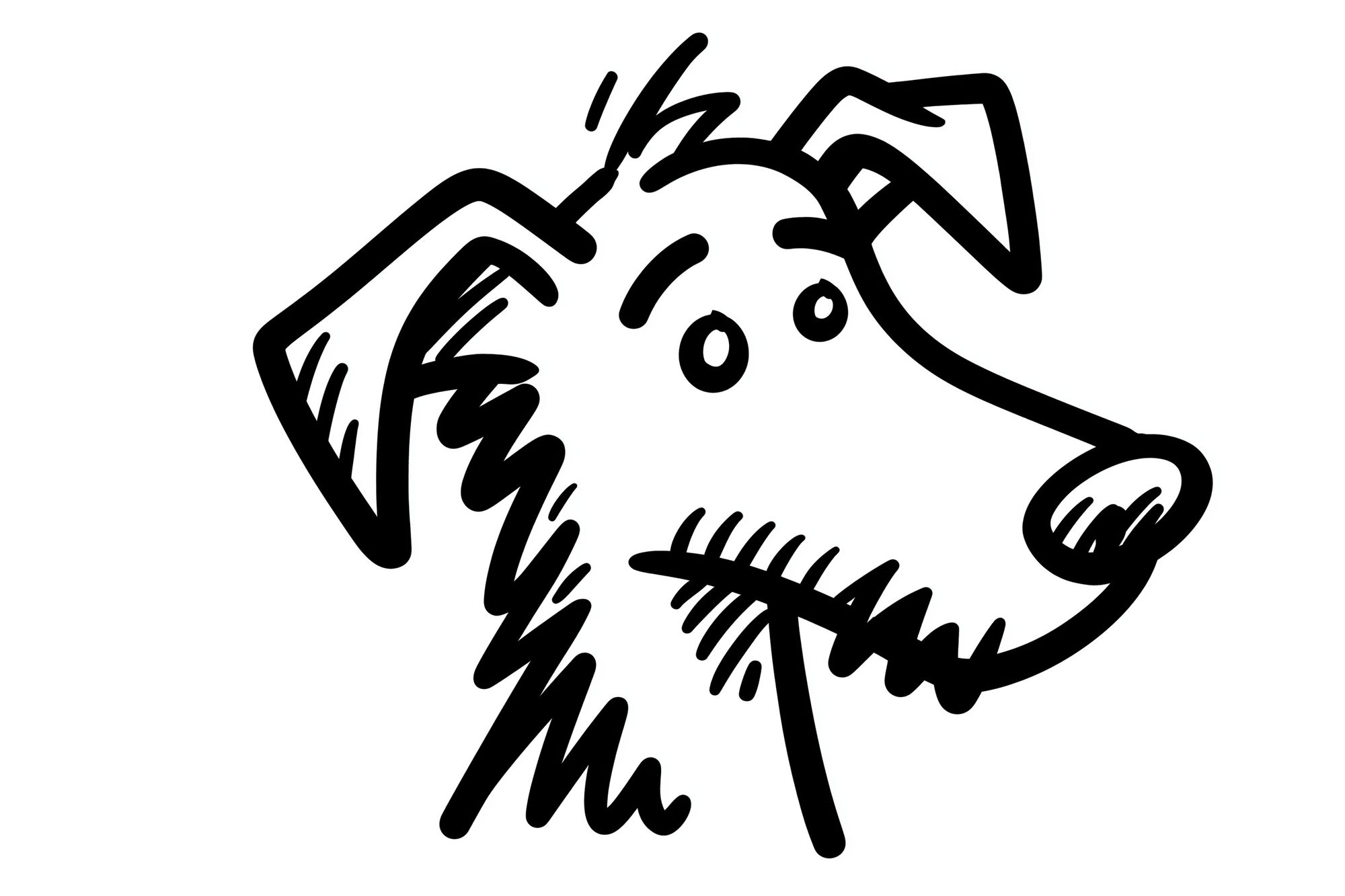 Playful Dog Line Art Poster. poster detail