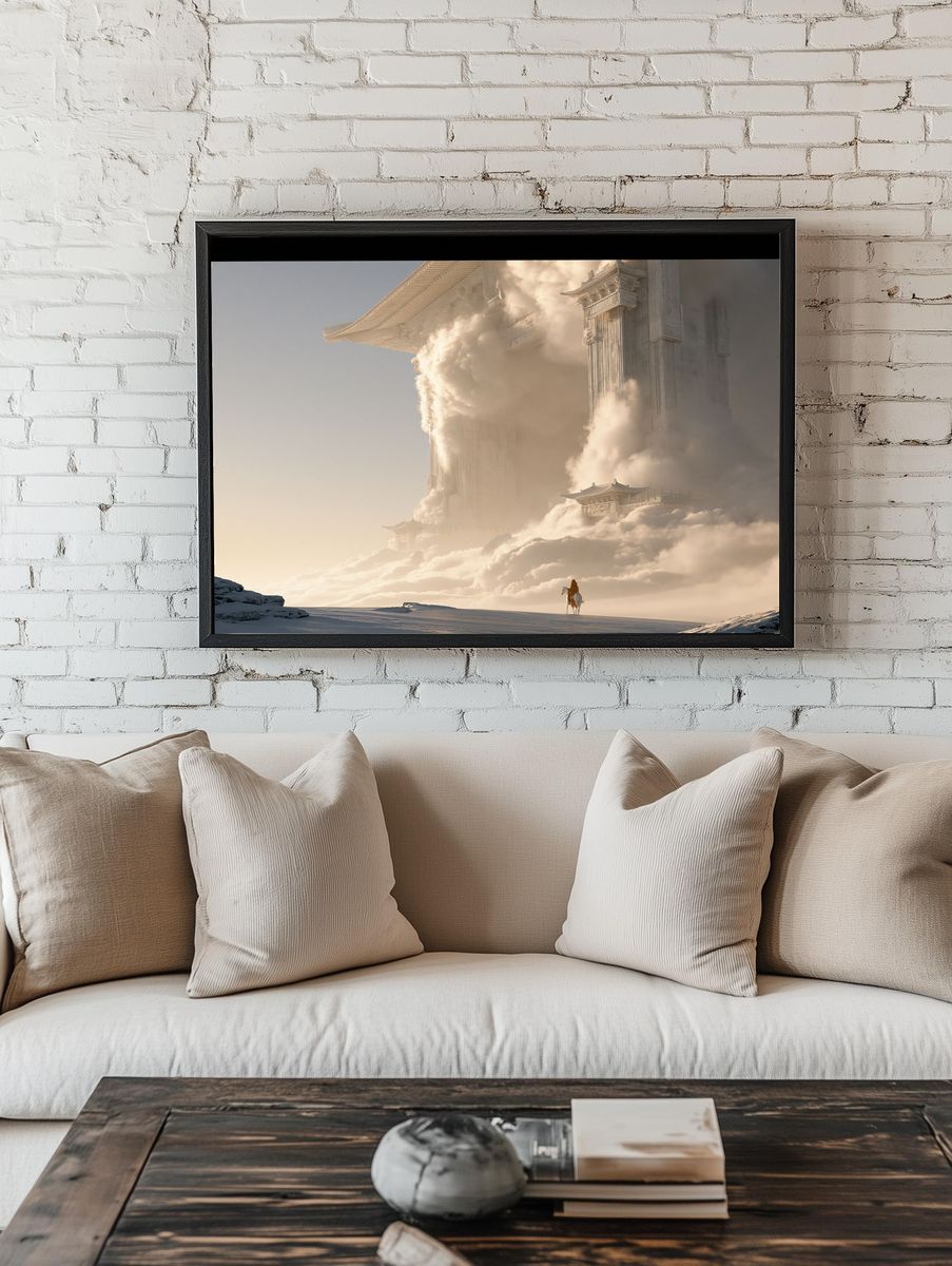 Cloud Temple Rider Fantasy Print. room preview