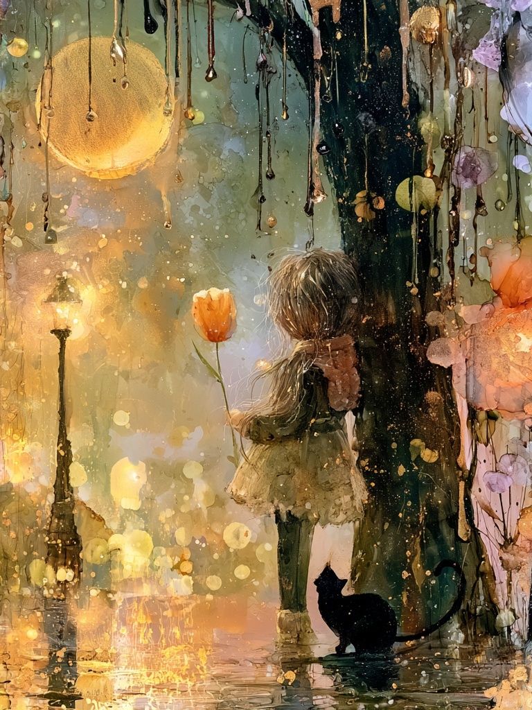 Girl with Tulip Fantasy Print. poster detail