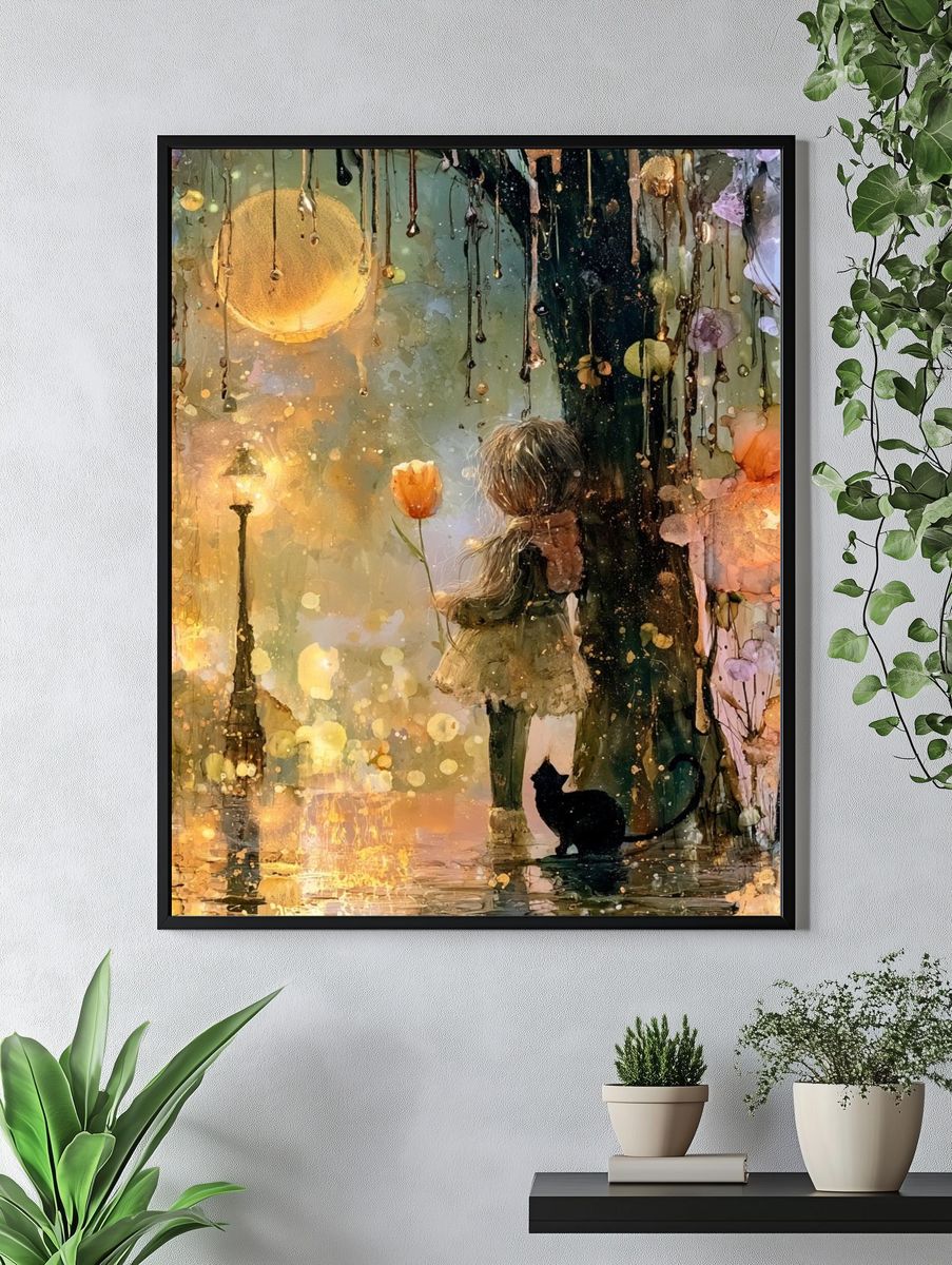 Girl with Tulip Fantasy Print. — room view 4