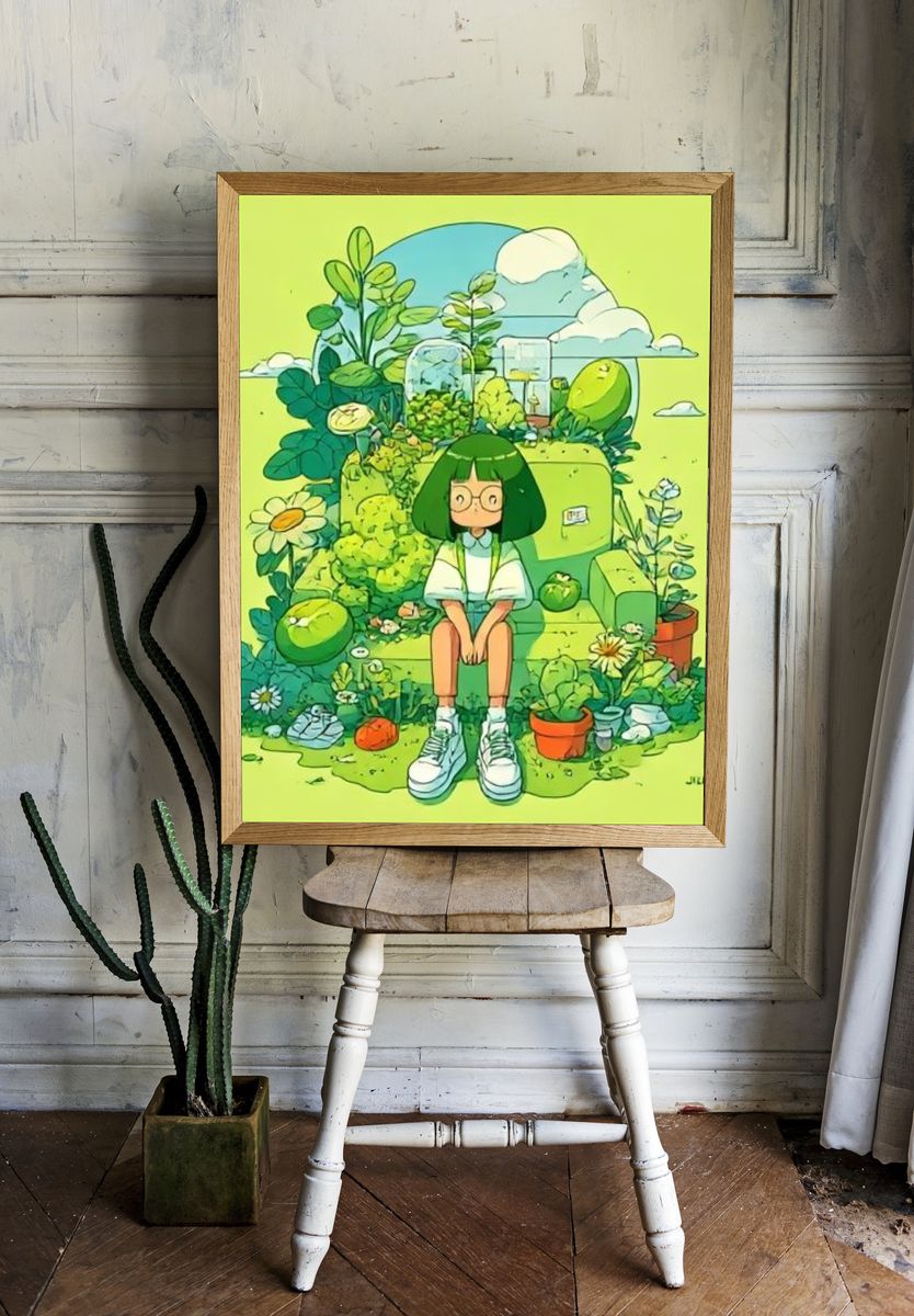 DJ Canyon Sunset Illustration Poster. — room view 1