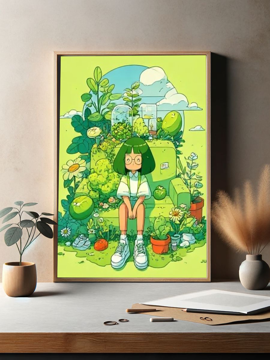 DJ Canyon Sunset Illustration Poster. — room view 2