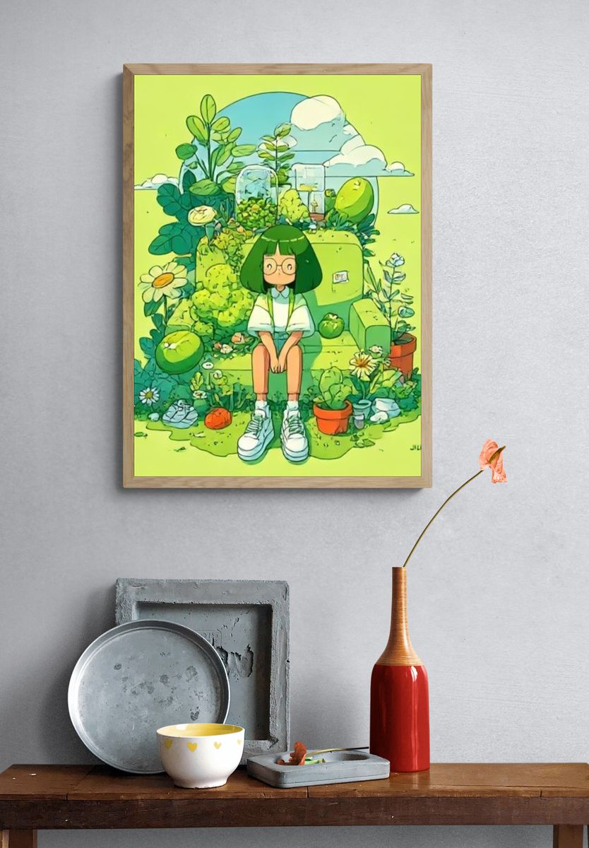 DJ Canyon Sunset Illustration Poster. — room view 3