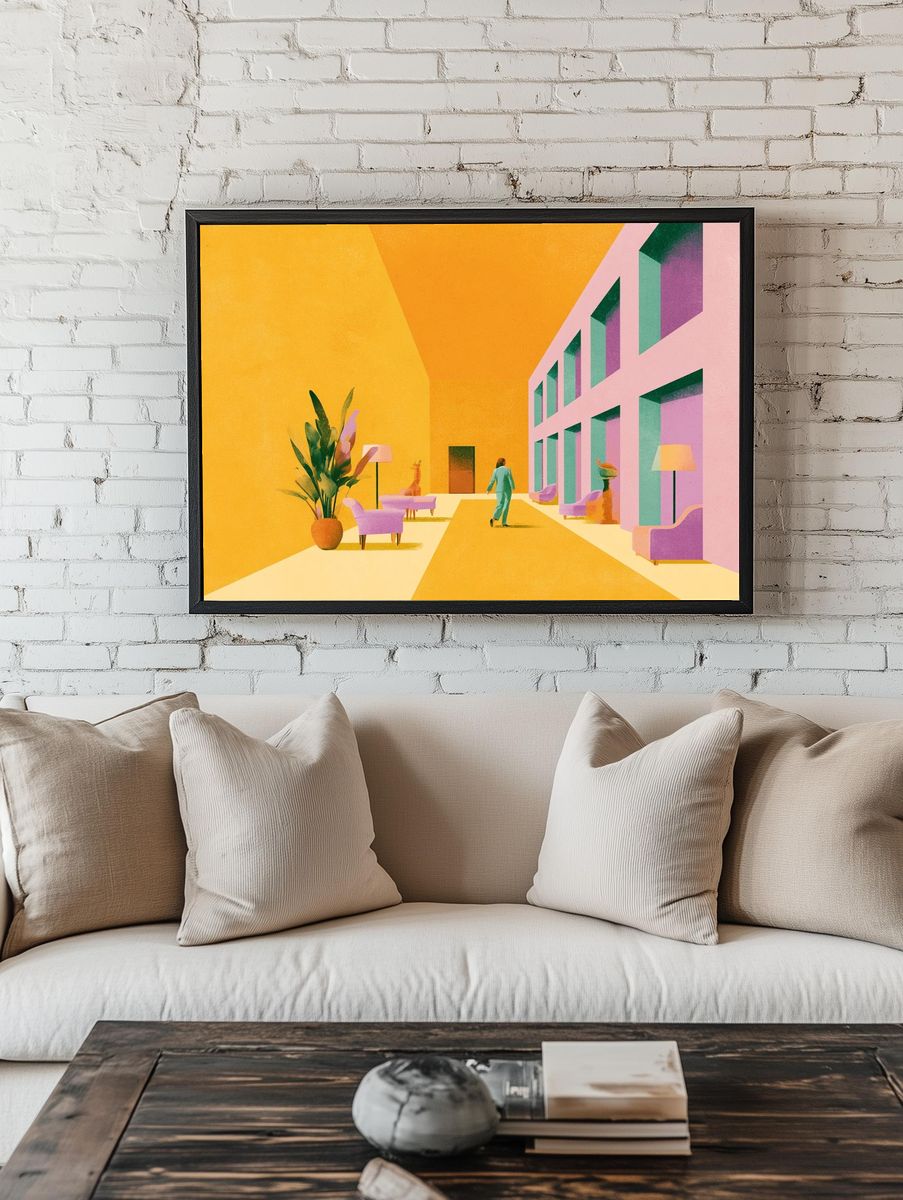 Surreal Lobby Interior Print. — room view 1