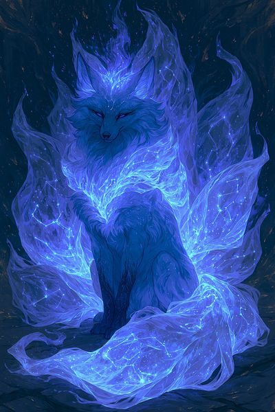 Celestial Fox Digital Art Poster. poster print