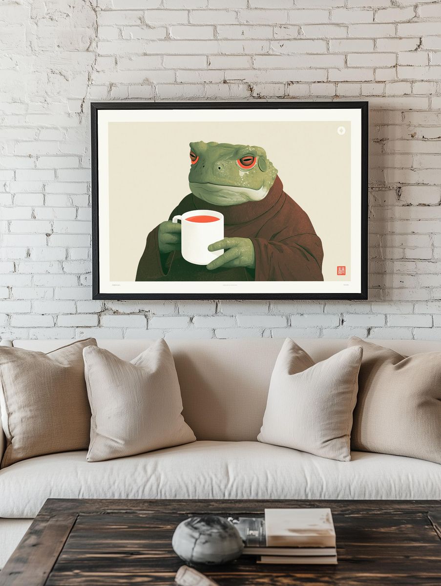Toad Tea Portrait Print. — room view 1