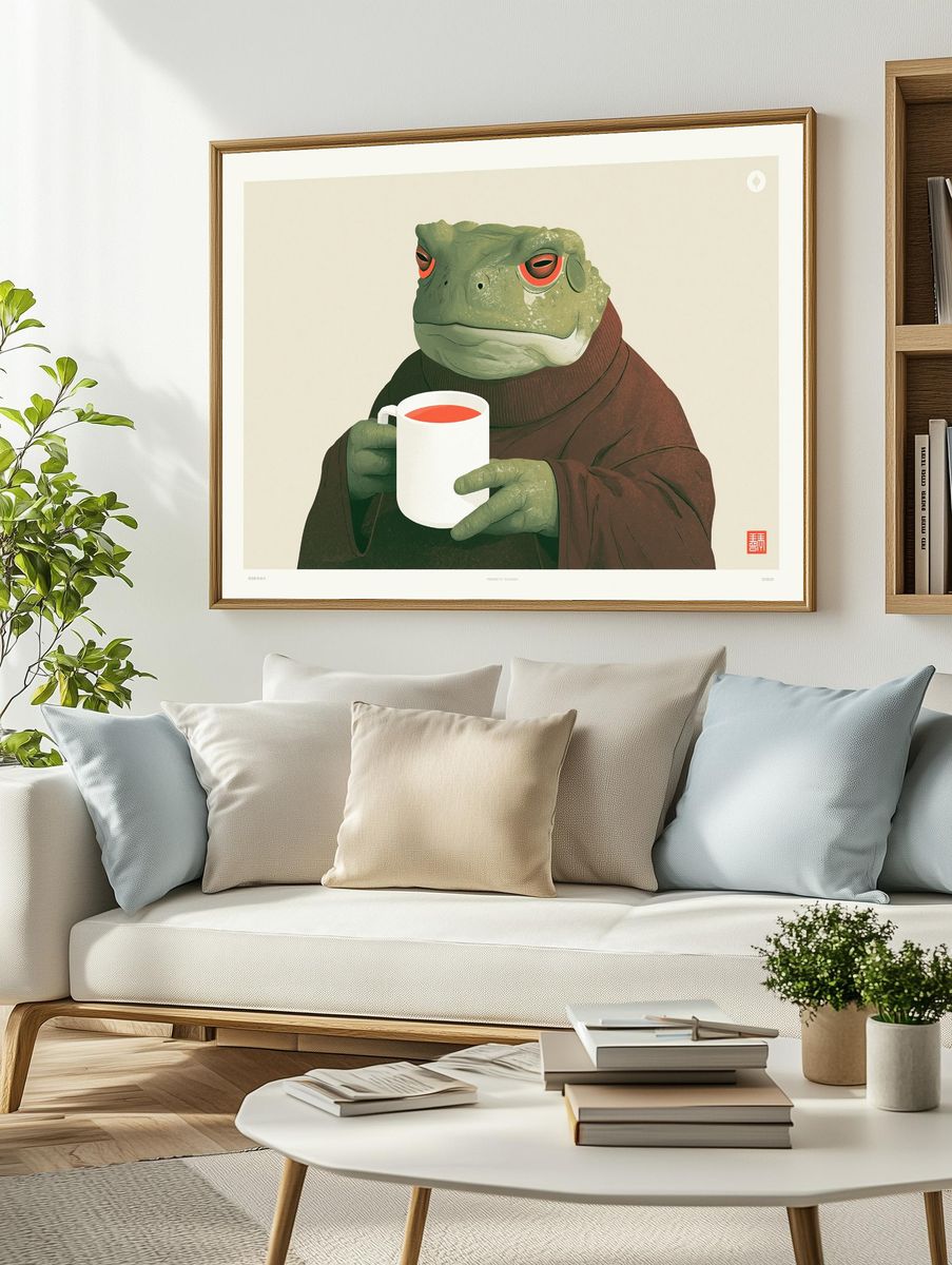 Toad Tea Portrait Print. — room view 2