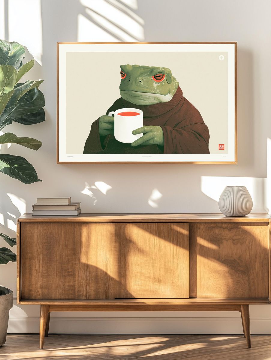 Toad Tea Portrait Print. — room view 3