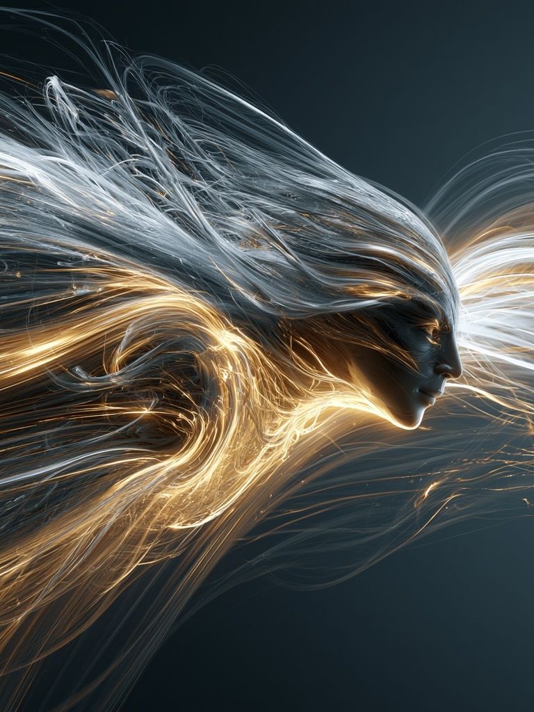 Ethereal Light Woman Illustration Poster. poster detail