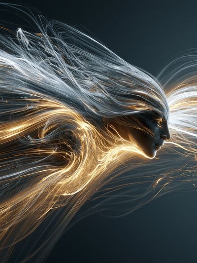 Ethereal Light Woman Illustration Poster.
