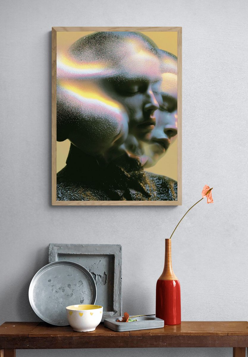 Surreal Double Face Portrait Print. — room view 3