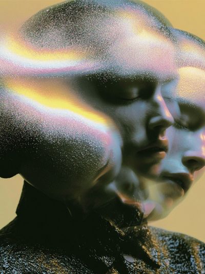 Surreal Double Face Portrait Print. poster