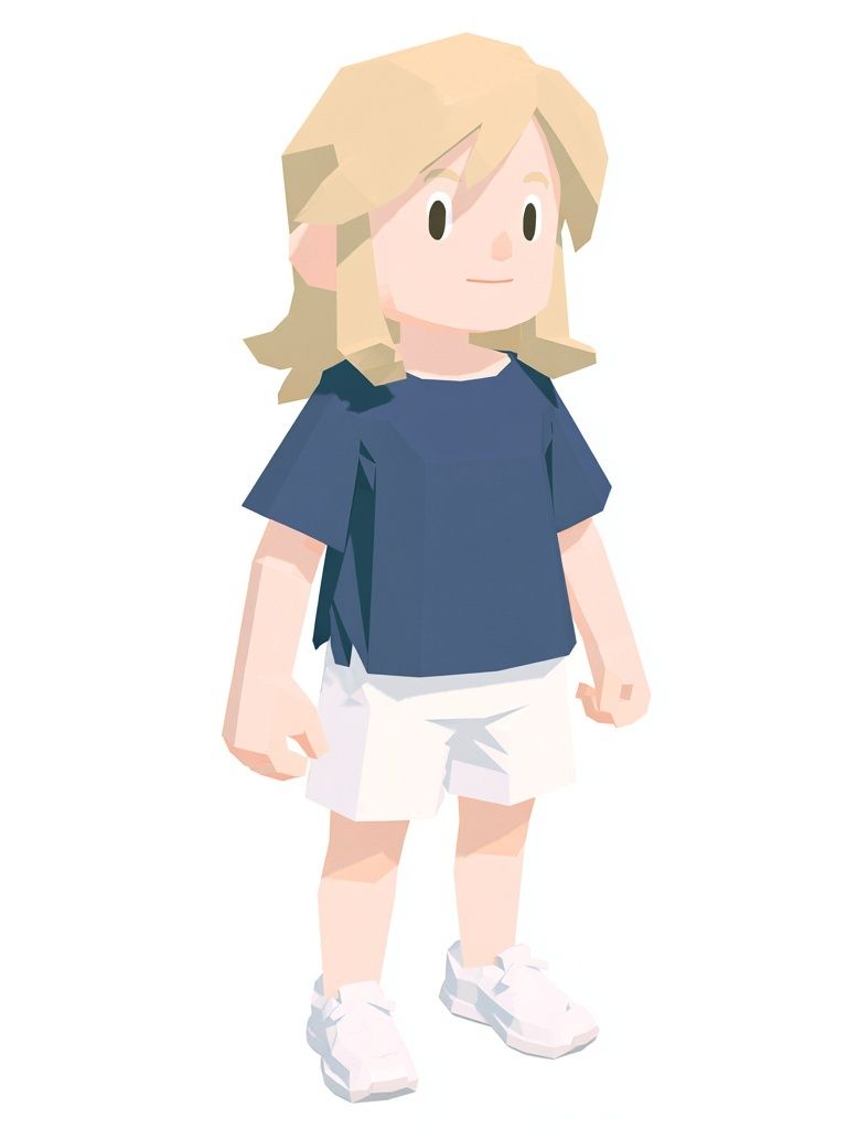 Low-Poly Child Illustration Poster. poster detail