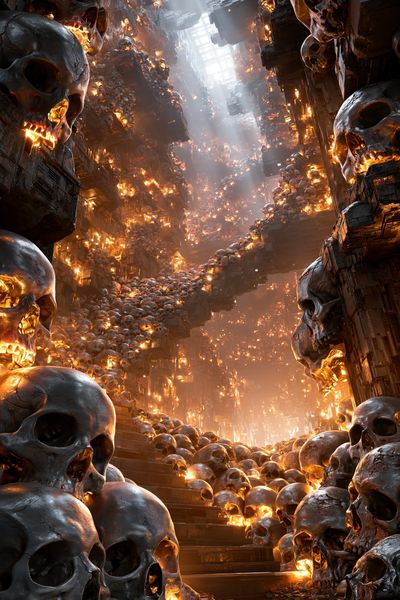 Skull Catacombs Digital Art Poster. poster print