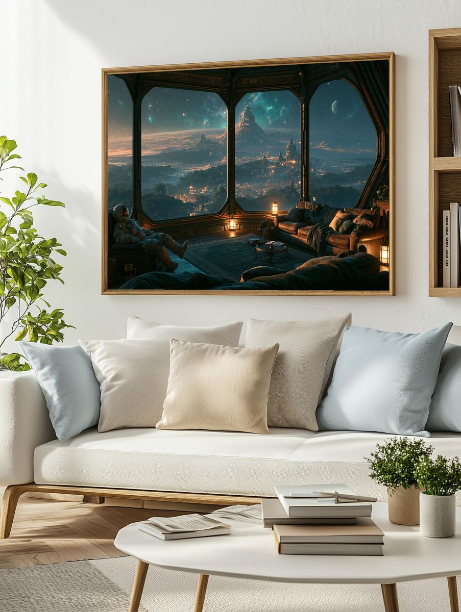Astronaut Overlook Sci-Fi Print. — room view 2