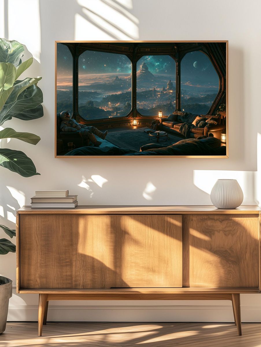 Astronaut Overlook Sci-Fi Print. — room view 3