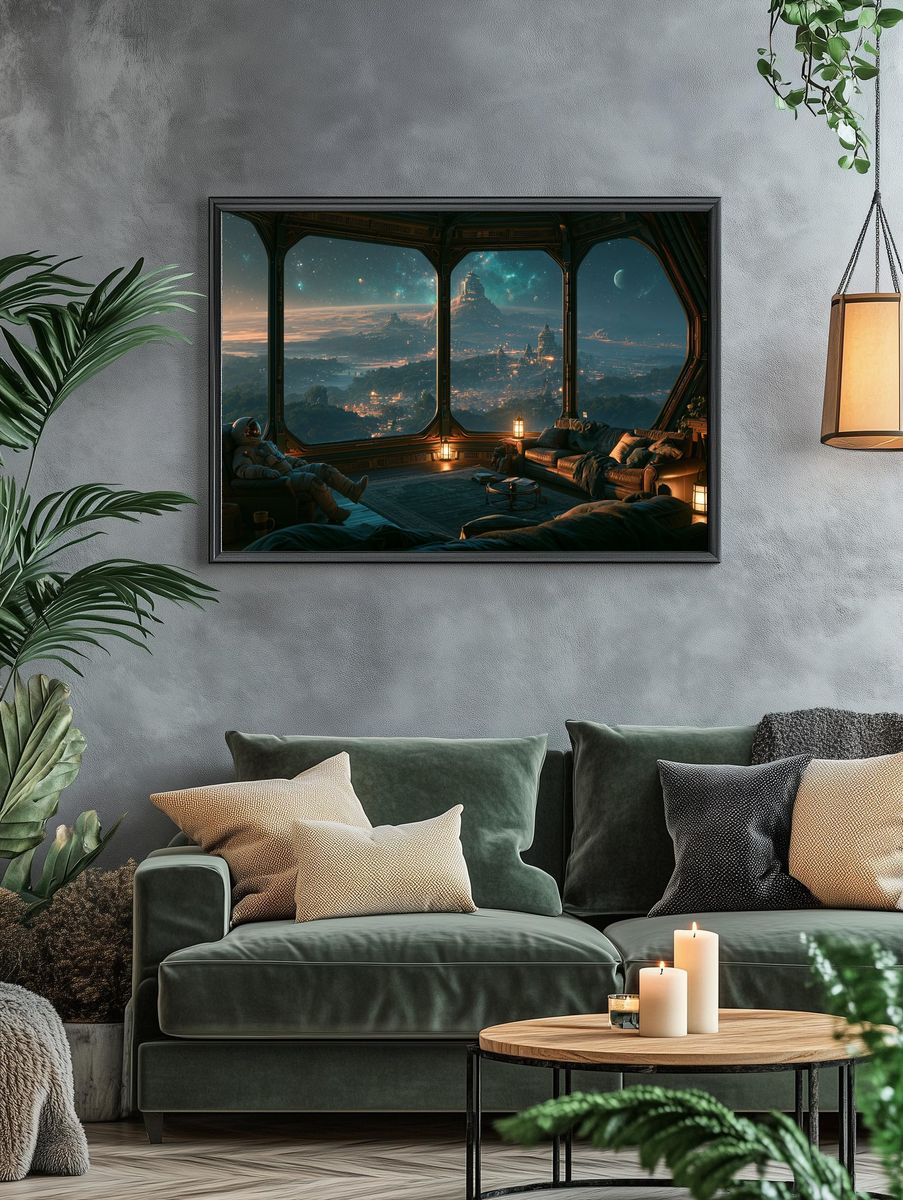 Astronaut Overlook Sci-Fi Print. — room view 4