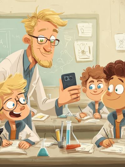 Science Classroom Illustration Poster. poster print