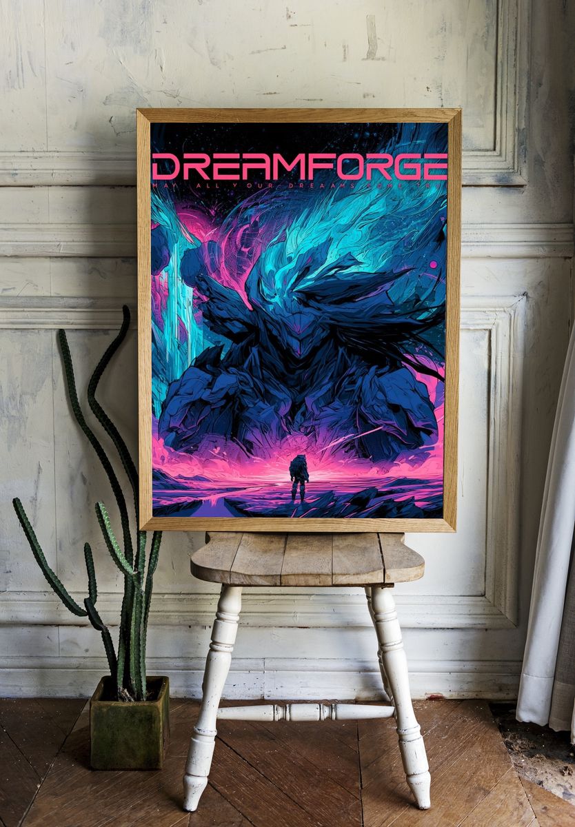 Underwater Dragon City Fantasy Print. — room view 1