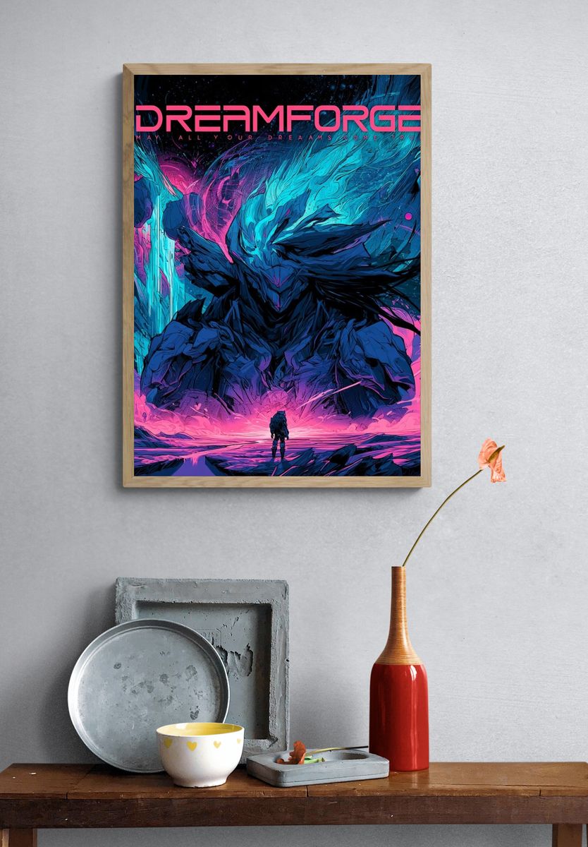 Underwater Dragon City Fantasy Print. — room view 3