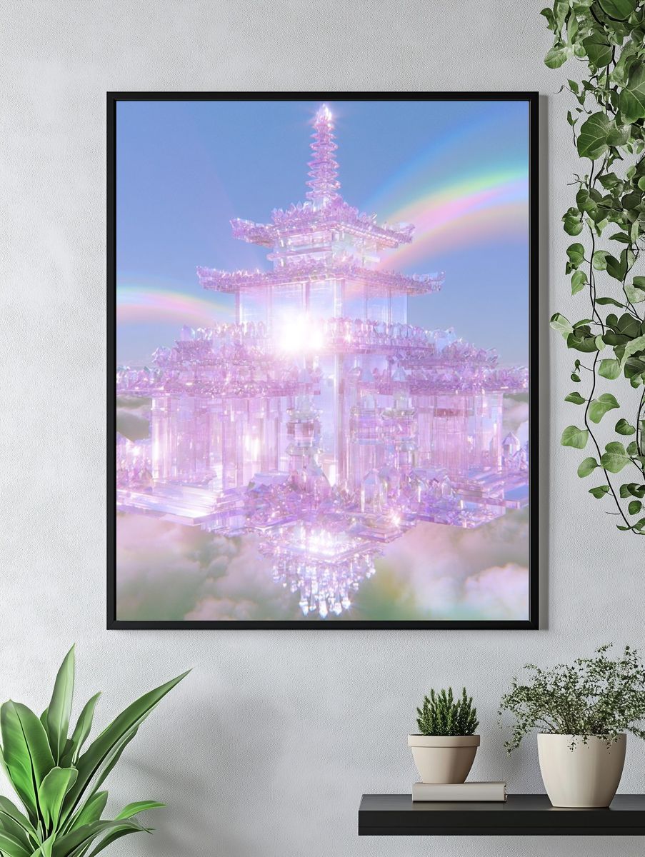 Crystal Sky Pagoda Print. — room view 4