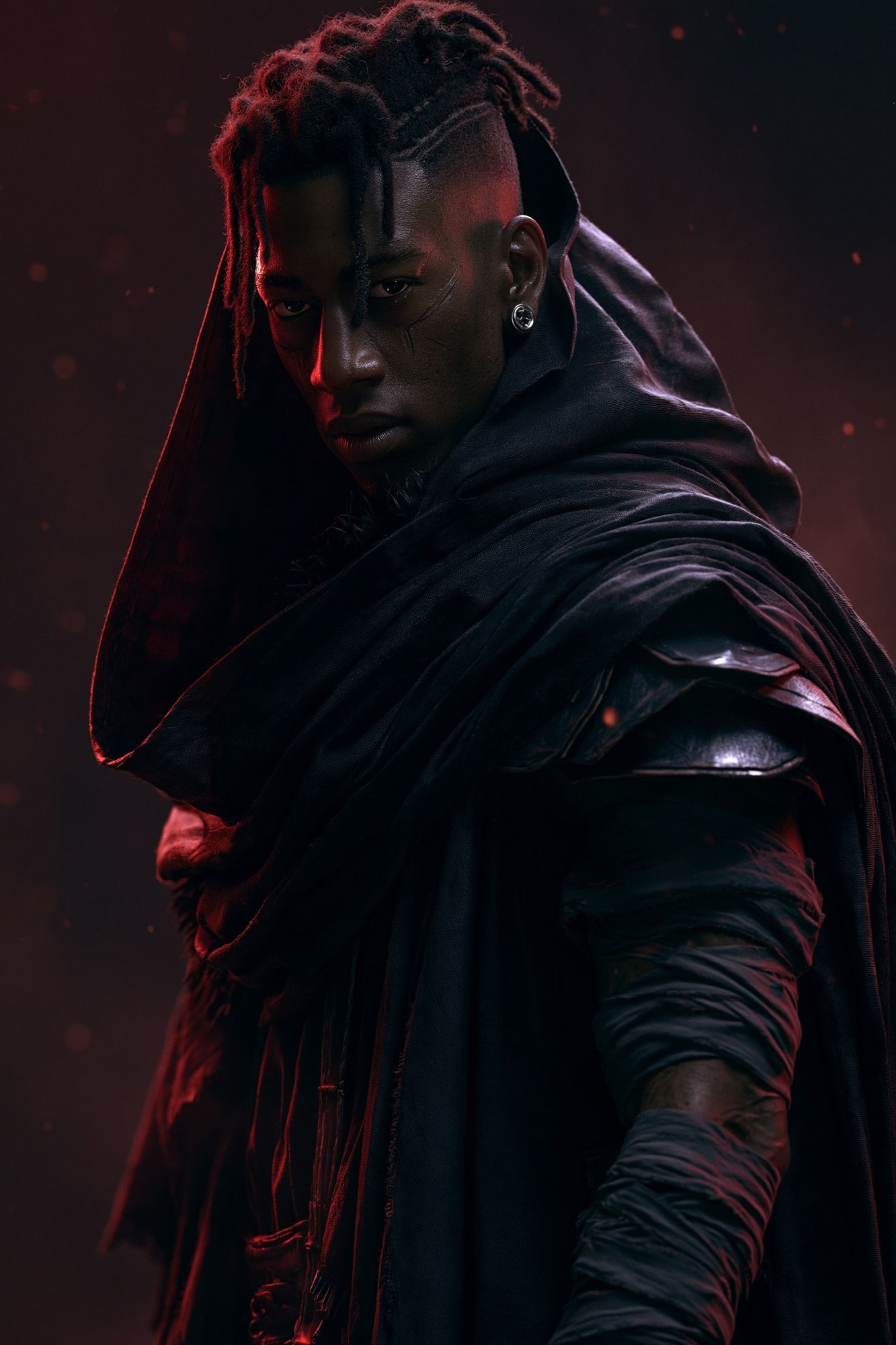 Dark Warrior Portrait Print. poster — illustration art