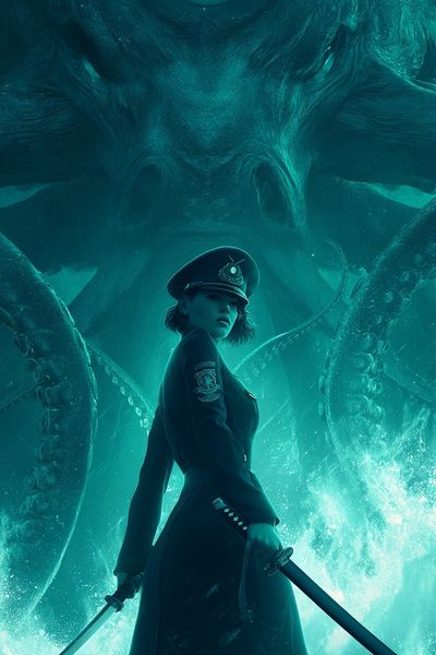 Abyssal Captain Digital Art Poster. poster print