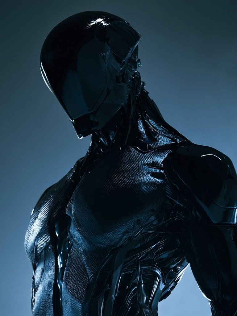 Futuristic Android Portrait Print. poster — illustration art