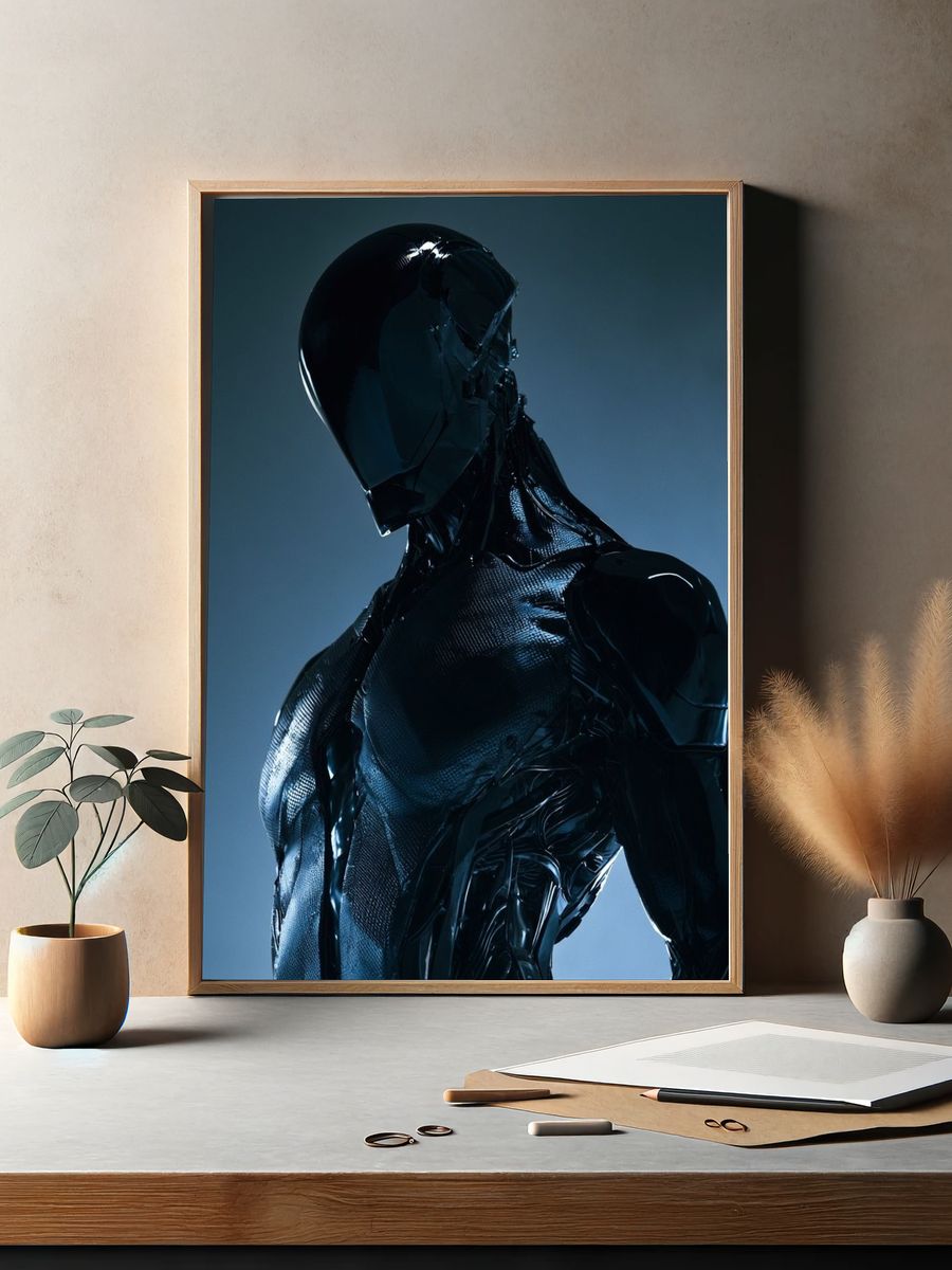 Futuristic Android Portrait Print. — room view 2