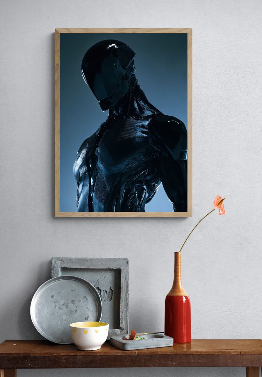 Futuristic Android Portrait Print. — room view 3