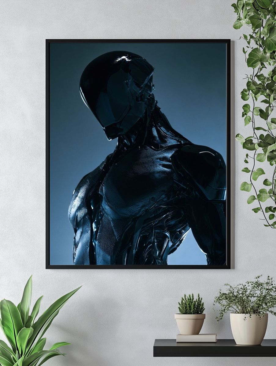 Futuristic Android Portrait Print. — room view 4