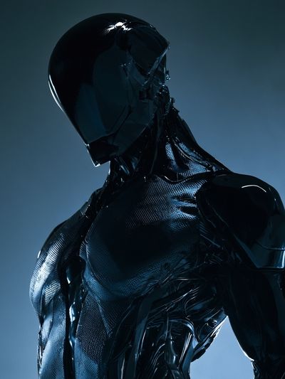 Futuristic Android Portrait Print. poster