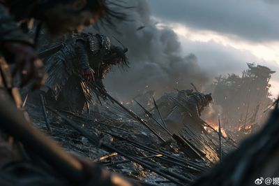 Samurai Battlefield Scene Poster.