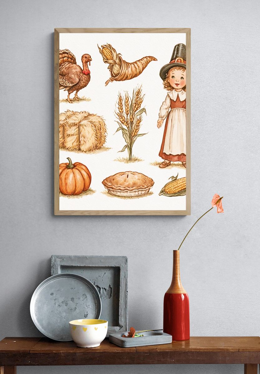 Harvest Thanksgiving Illustration Poster. — room view 3