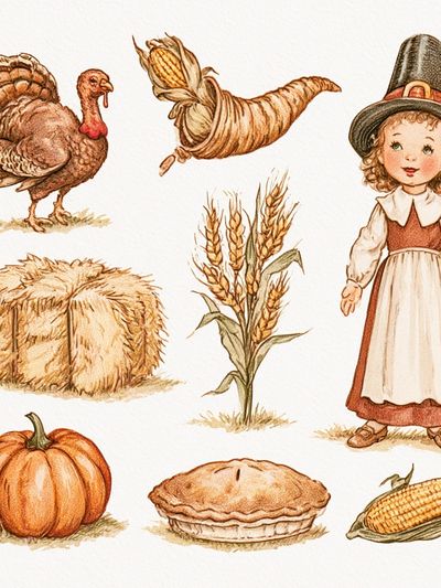 Harvest Thanksgiving Illustration Poster. poster