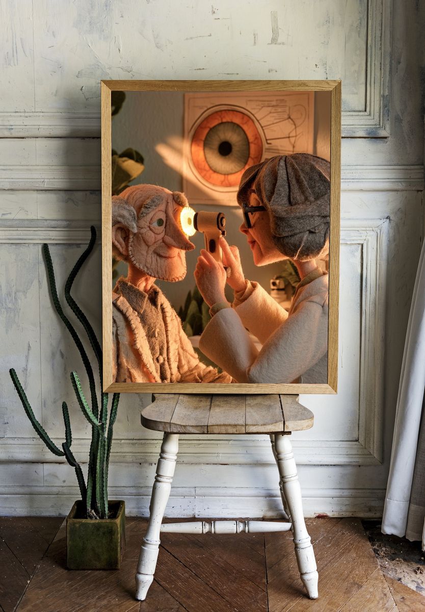 Eye Exam Stop-Motion Illustration Poster. — room view 1