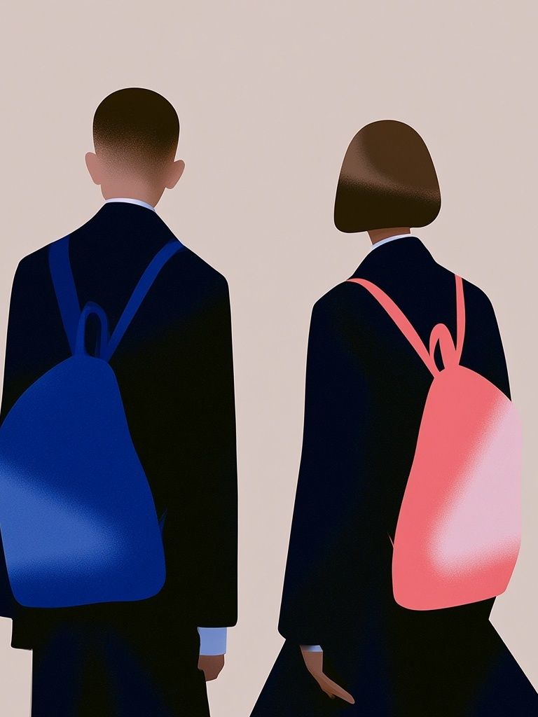 Backpack Duo Illustration Poster. poster detail
