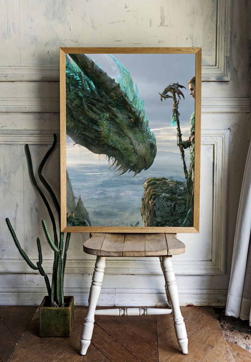 Dragon and Warrior Fantasy Print. — room view 1