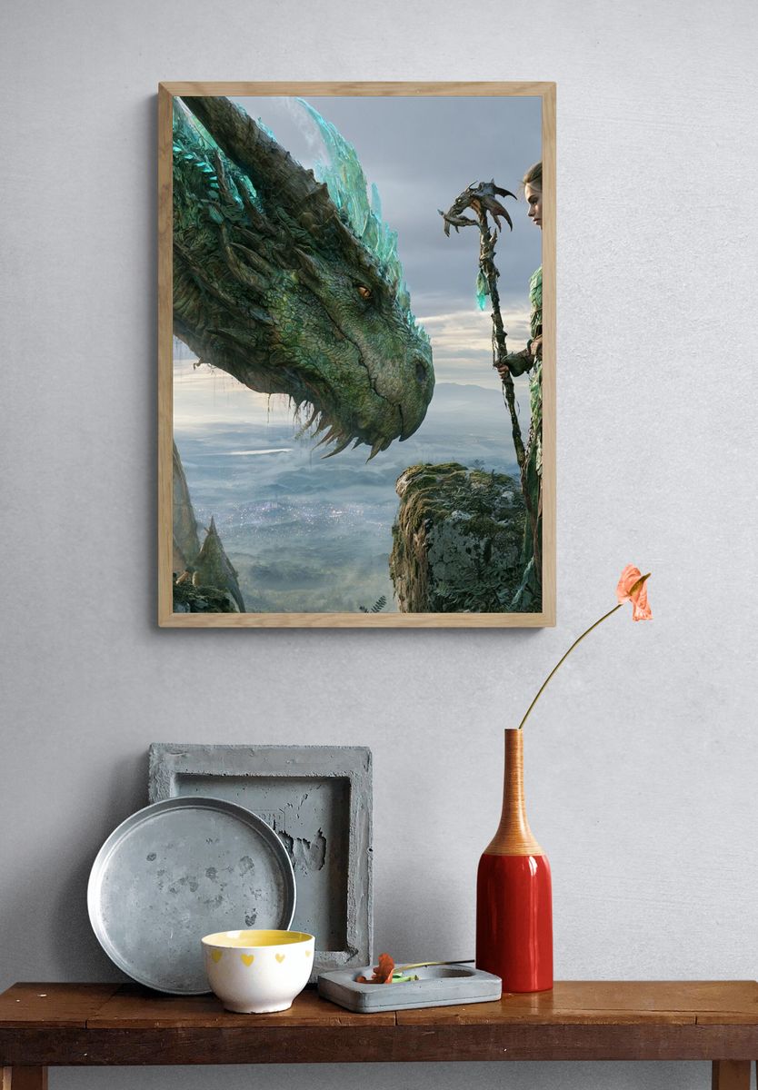 Dragon and Warrior Fantasy Print. — room view 3